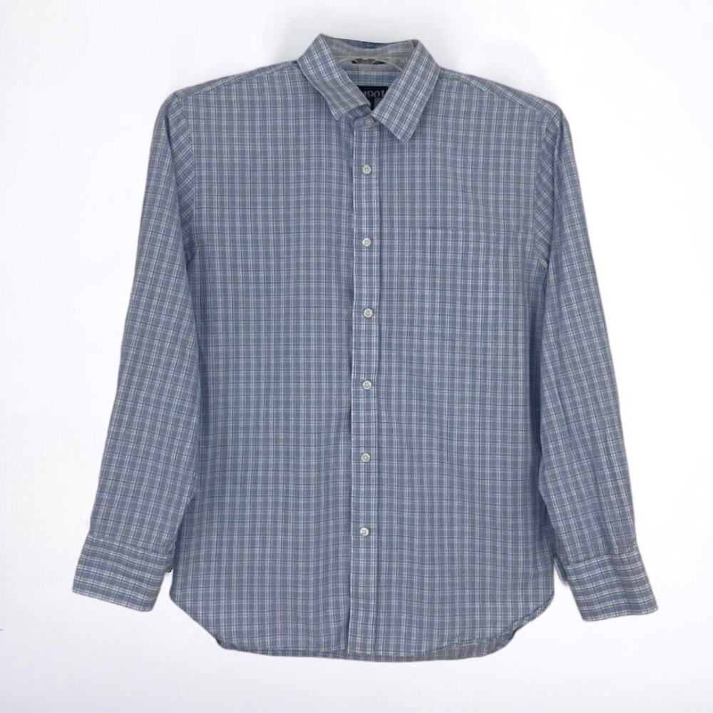 💙3 for $15 1901 Mens Light Blue Plaid Cotton Long Sleeve Button Down Shirt